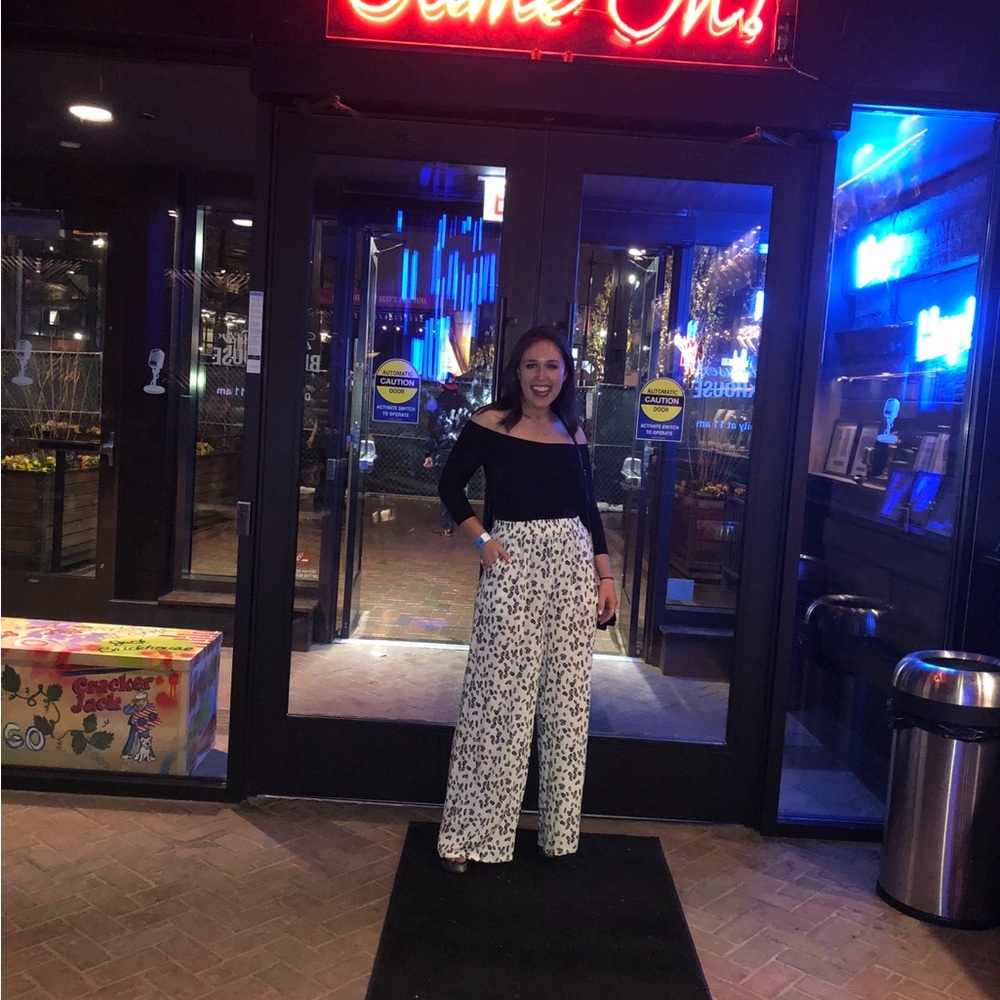 Cecico Black and White Wide Leg Pants